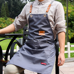 Aprons for kitchen cooking, printed logo, hairstylist, manicure, milk tea shop, baking, men's and women's restaurant denim work clothes