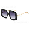 Metal chain, sunglasses, fashionable trend square glasses, 2021 collection, European style