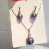 Fashionable necklace and earrings from pearl, set, European style