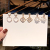 Fashionable earrings, set, universal ear clips from pearl, internet celebrity