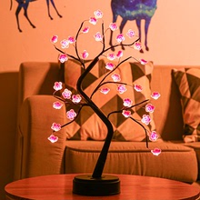 新款树灯LED暖光装饰少女心小台灯电池USB通用款圣诞节日铜线树灯