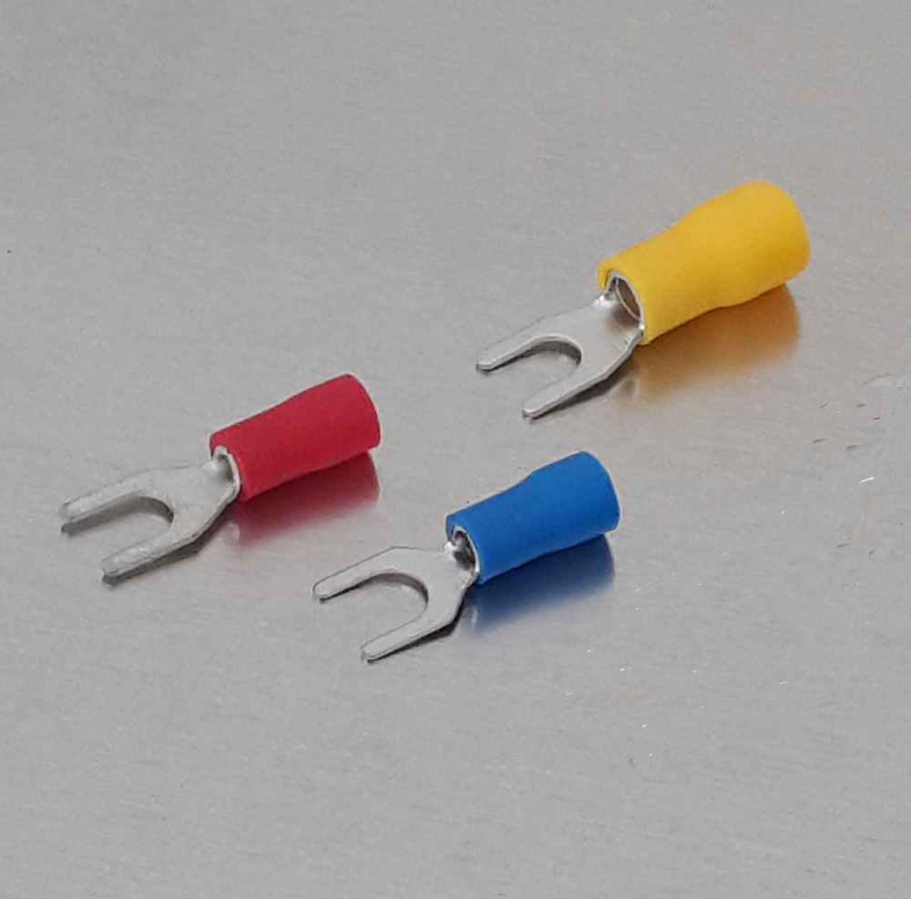 PVC绝缘护套叉形预绝缘端头U型冷压端子Y形接线鼻子SV