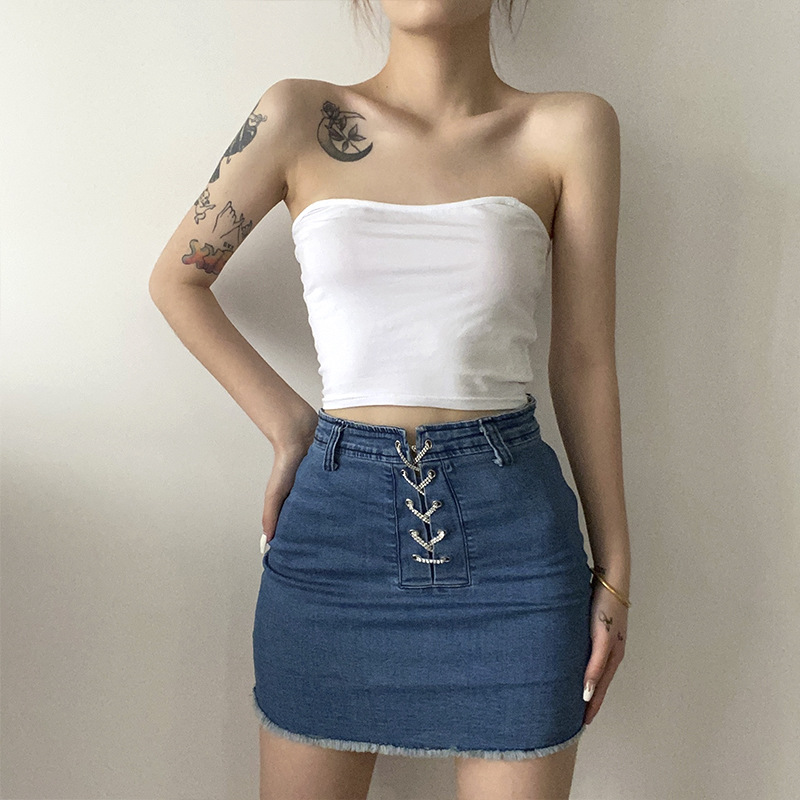 summer new chain strap high waist short skirt  NSMEI55064