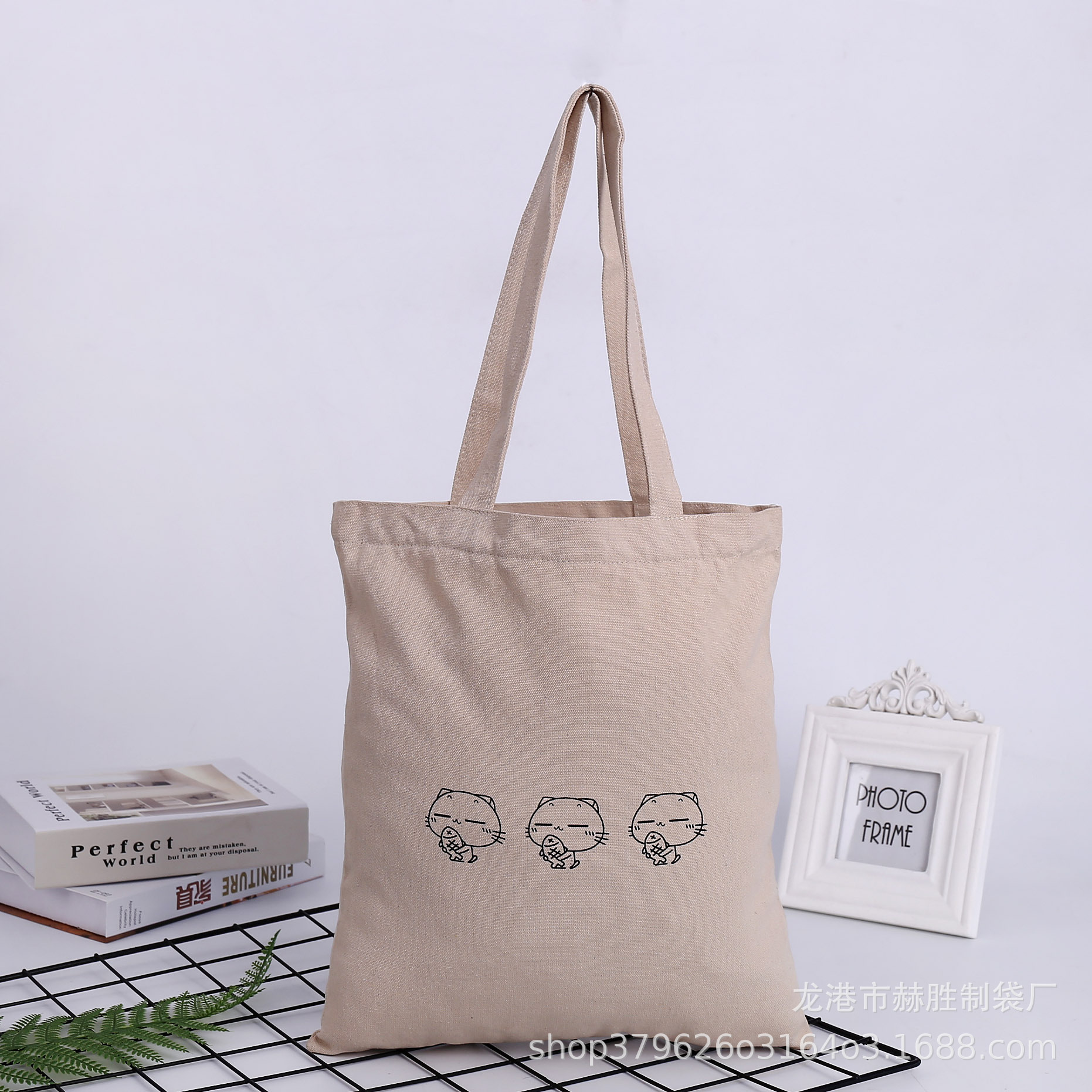 帆布袋彩印logo广告宣传袋印制学生时尚棉布袋现货印LOGO