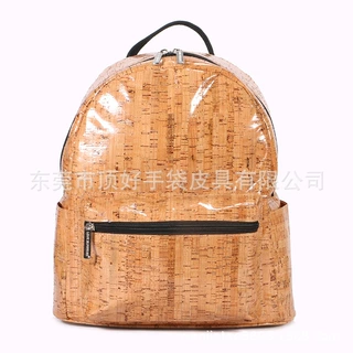 新款防水亮光真木双肩背包 backpack 东莞工厂专业生产软木背包