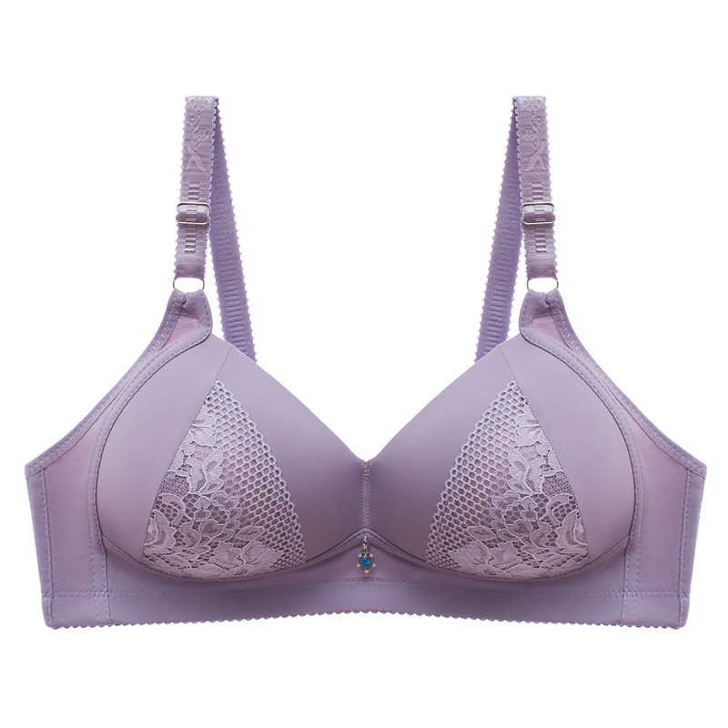 Summer thin mother comfortable no steel ring sexy small chest gathered bra middle-aged breathable anti-sagging underwear women's bra