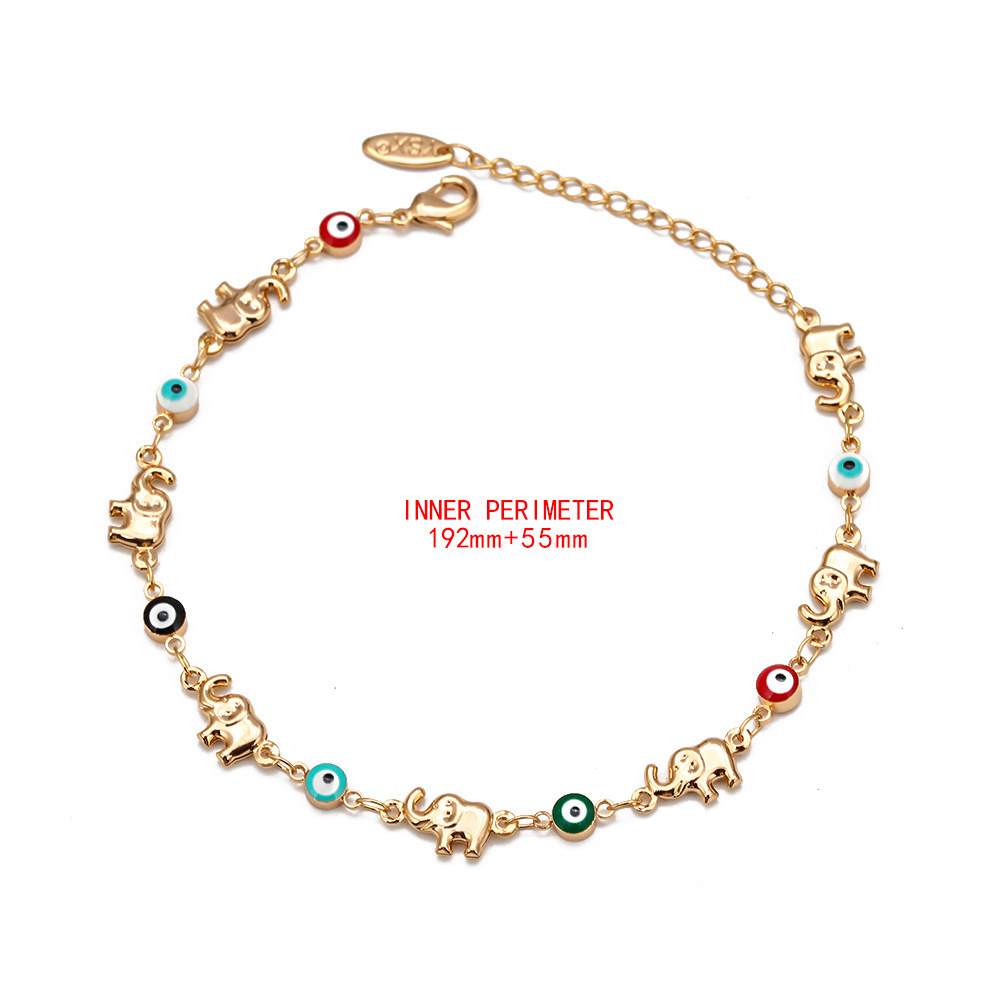 Daily Occasion Copper Material Fashion Devil's Eye Elephant Copper Enamel Bracelets 1 Piece