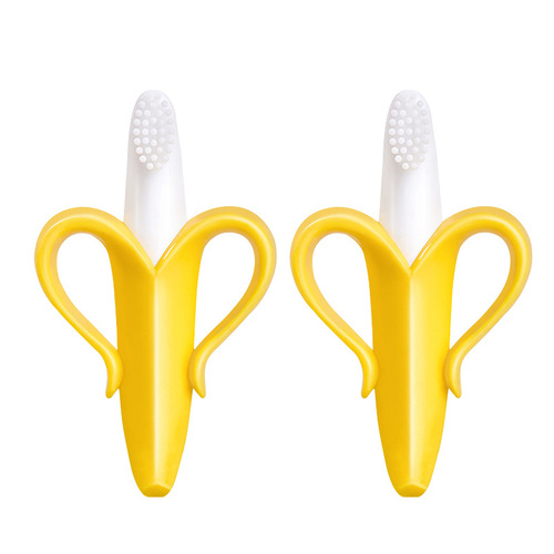 Banana teether, baby gum, infant tooth grinding stick, baby milk tooth teething gum, banana toothbrush, baby silicone toothbrush