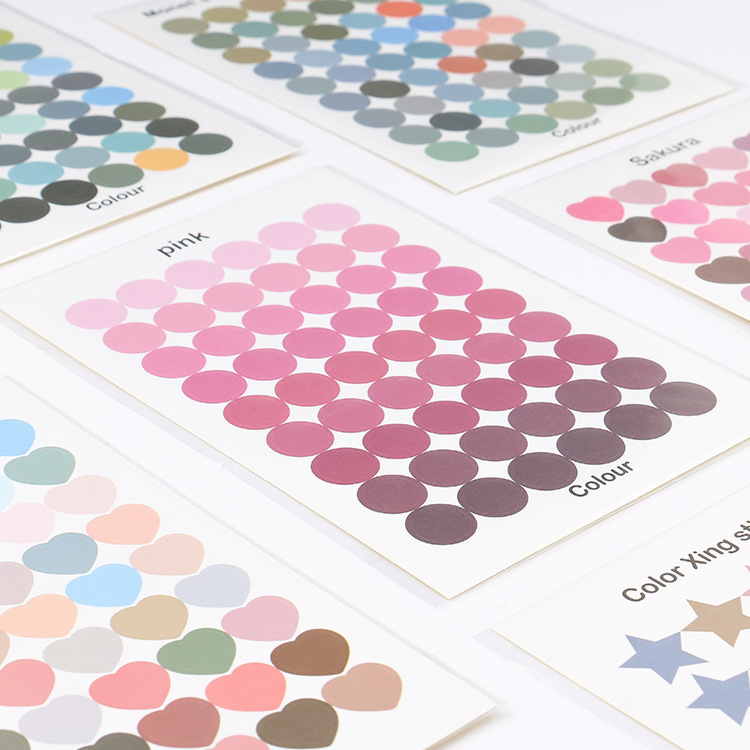 ins Style Morandi Color Decorative Dot Sticker Earth Color Seal Sticker Hand Account Book Card Photo Sticker