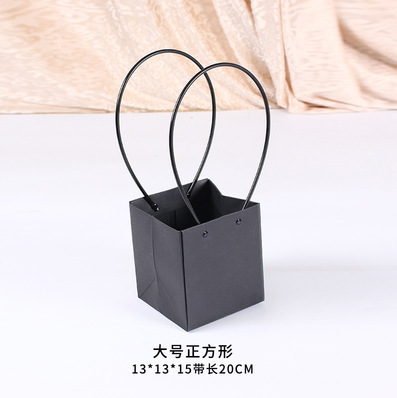 Bolsas de papel, bolsa de embalaje de flores, papel kraft espesado, bolsa de embalaje de arreglo floral, bolsa de regalo de papel de búfalo resistente al agua cuadrada