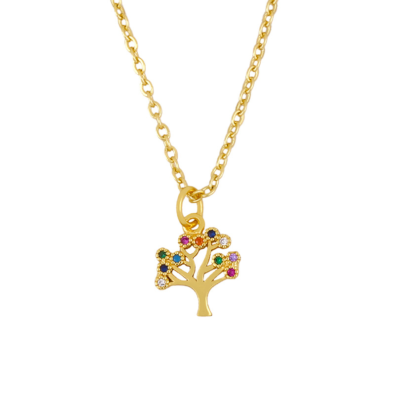 Life tree pendant necklace yiwu nihaojewelry wholesale fashion simple copper necklace accessories