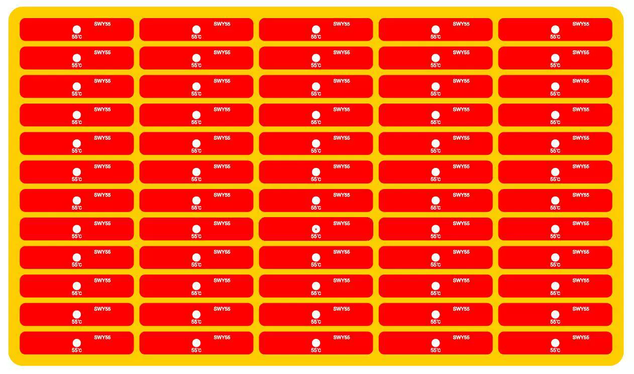 Железная дорога SWY55 специальный необратимый патч для измерения температуры изменение цвета наклейка для измерения температуры этикетка для измерения температуры бумага для измерения температуры SWY55