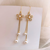 Summer advanced long earrings with tassels from pearl, 2020, silver 925 sample, high-quality style, bright catchy style, internet celebrity