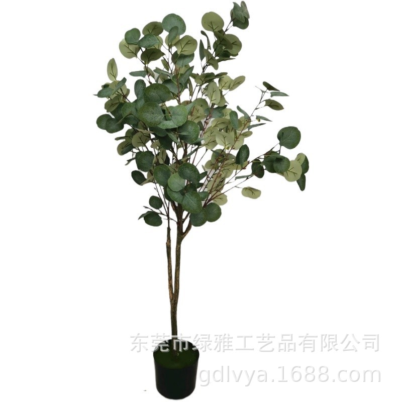 simulation Potted plant indoor Office outdoors UV Artificial flower Artificial trees Evergreen Money Eucalyptus
