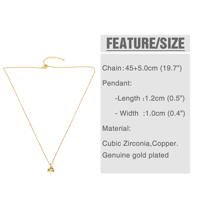 Life tree pendant necklace yiwu nihaojewelry wholesale fashion simple copper necklace accessories