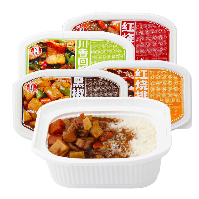 零食 休闲 川掌门自热米饭速食方便红烧排骨牛肉拌饭370g|ms