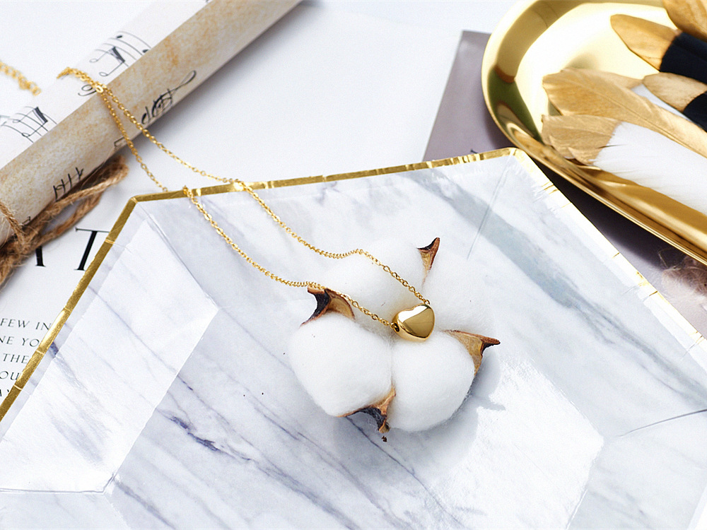 cable chain Chain Type 1 Piece Quantity Wholesale Jewelry Simple Style Heart Shape 304 Stainless Steel 18K Gold Plated Plating Stainless Steel Necklaces
