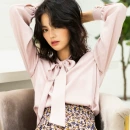 2022春季新款蝴蝶结飘带气质缎面显瘦复古长袖<font red=H>衬衫</font><font red=H>女</font> 7327