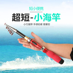 厂家批发碳素玻璃钢便携式短节小海竿1米 钓鱼竿渔具套装海竿