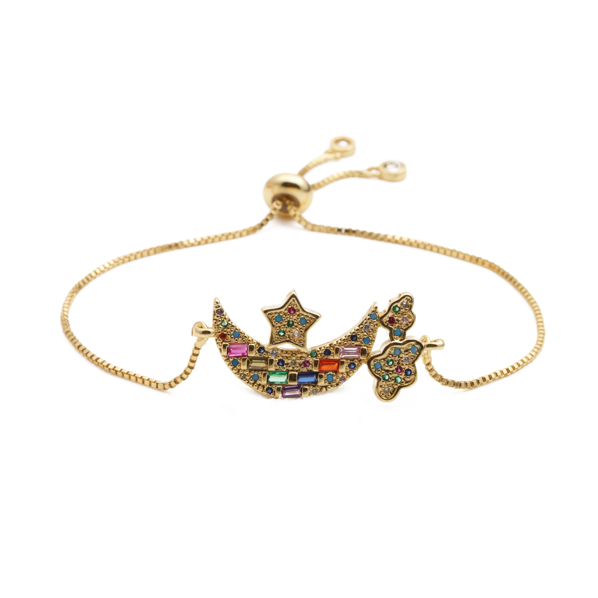 Fashion Jewelry Copper Micro-set Zirconium Pirate Ship Adjustable Bracelet Wholesale Nihaojewelry display picture 1