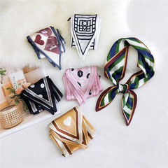 New Love Heart Pointed Ribbon Korean Silk Scarf for Women Slim Long Strip Multi-functional Matchable Decorative Ribbon Small Collar Scarf Ins