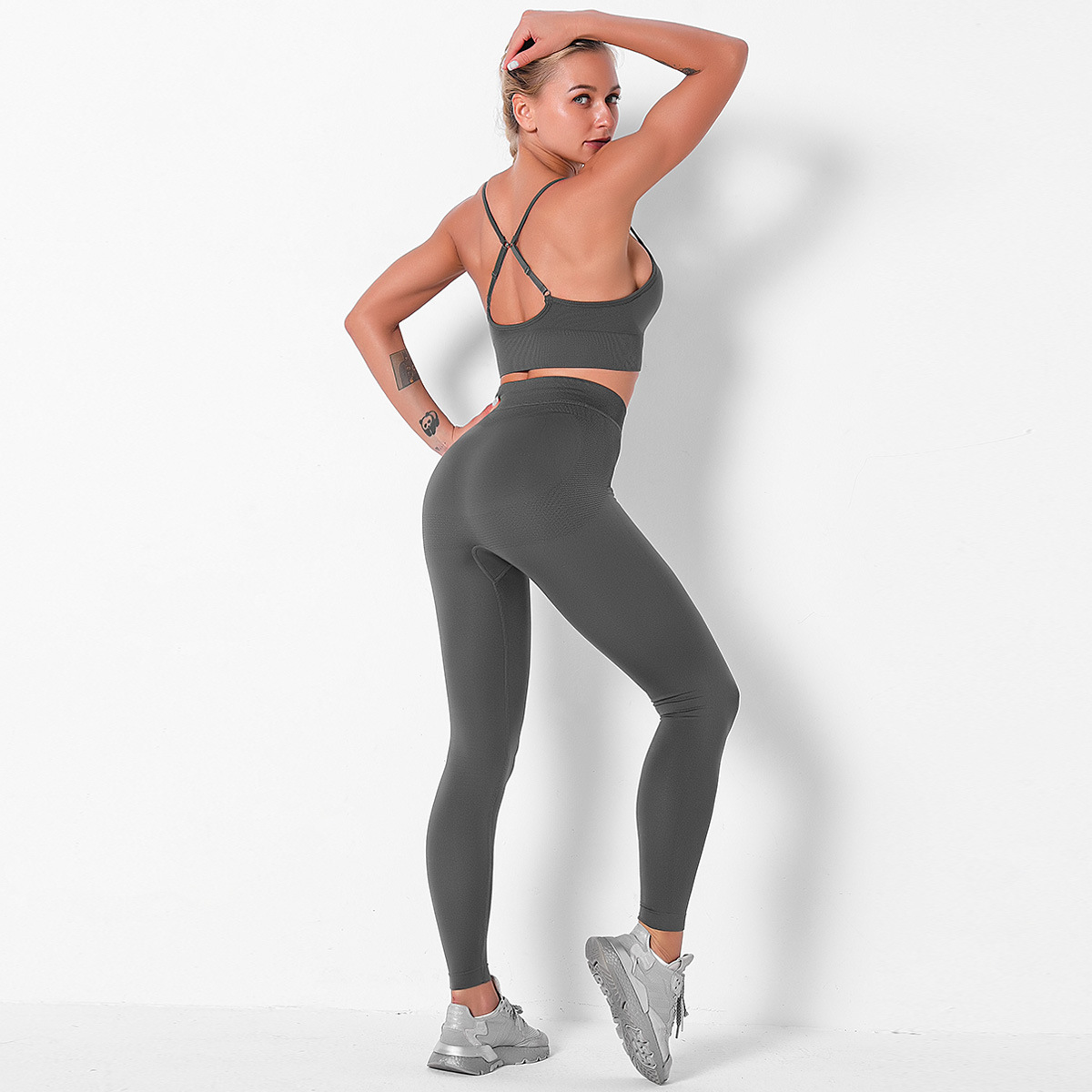 sexy sujetador de honda pantalones de yoga de levantamiento de cadera traje deportivo NSNS10694