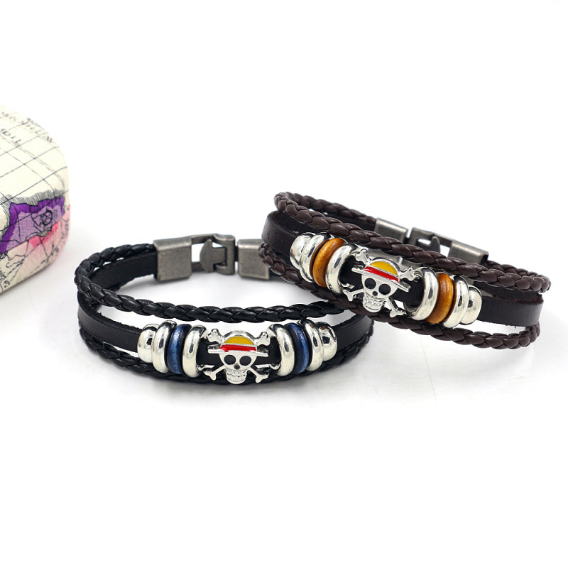 Student Jewelry Men And Women Fashion Pirate Skull Multi-layer Beaded Bracelet Wholesale Nihaojewelry display picture 2