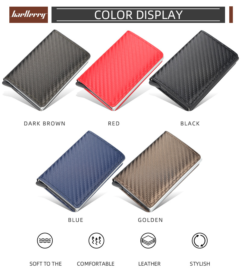 Baellerry Wallet/New Arrival Anti-theft Card Bag/rfid Short Automatic Pop-up Card Holder/both Men And Women Can Use_voghion.com