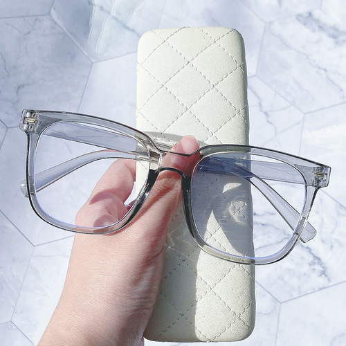 Hollywood-style large-frame glasses for women, flat non-prescription glasses, student anti-blue light myopia glasses, complete set, 50-600 degrees
