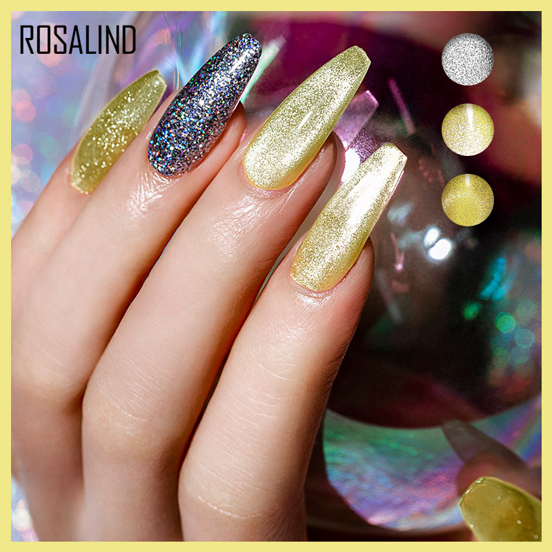 rosalind极光晶石猫眼胶7ML 9D美甲光疗胶UV胶冰沙宽猫眼指甲油胶