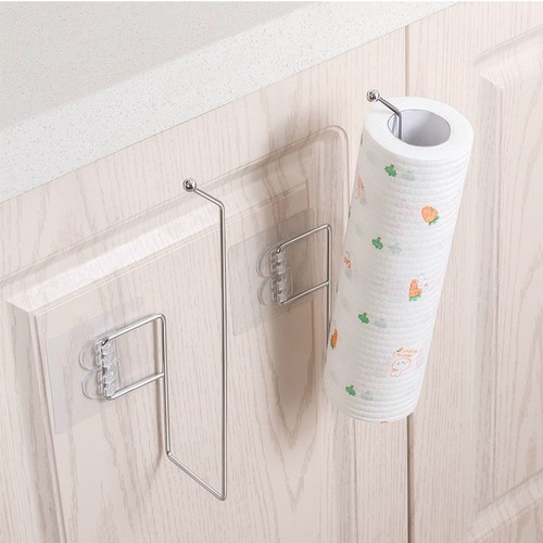 Kitchen punch-free paper towel rack stainless steel seamless rag rack toilet storage iron lazy towel rack