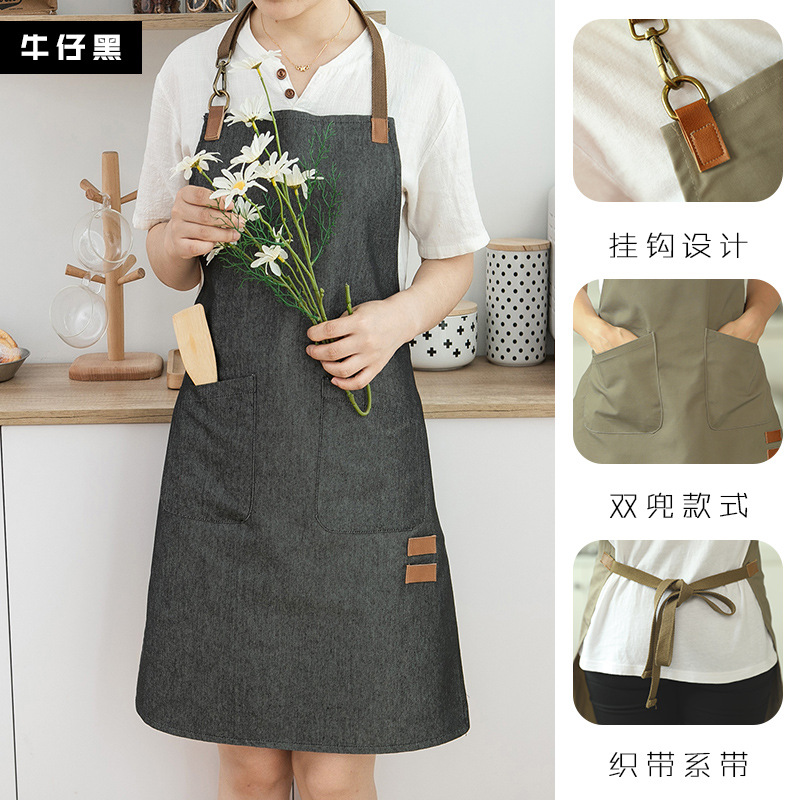 Delantal cocina casera lindo estilo japonés impermeable a prueba de aceite imprimible ropa de trabajo abrigo de moda de estilo coreano de las mujeres para adultos