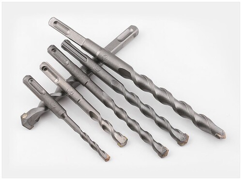 Square handle four-pit alloy electric hammer drill bit, concrete wall drilling impact drill bit, wall drilling drill bit