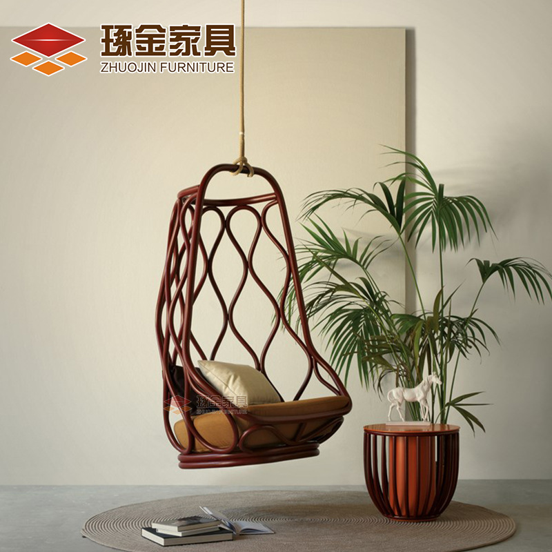 Outdoor furniture indoor and outdoor hanging basket chair, floor swing chair, home balcony cradle chair simple aluminum alloy furniture
