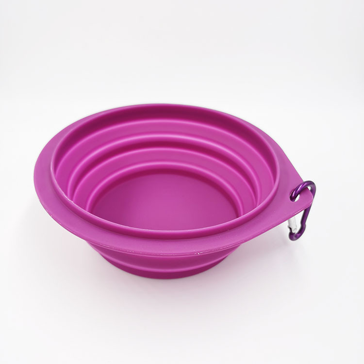 Portátil plegable perro tazón silicona Pet Bowl gato tazón beber tazón al aire libre viajes colgando tazón de comida fábrica al por mayor