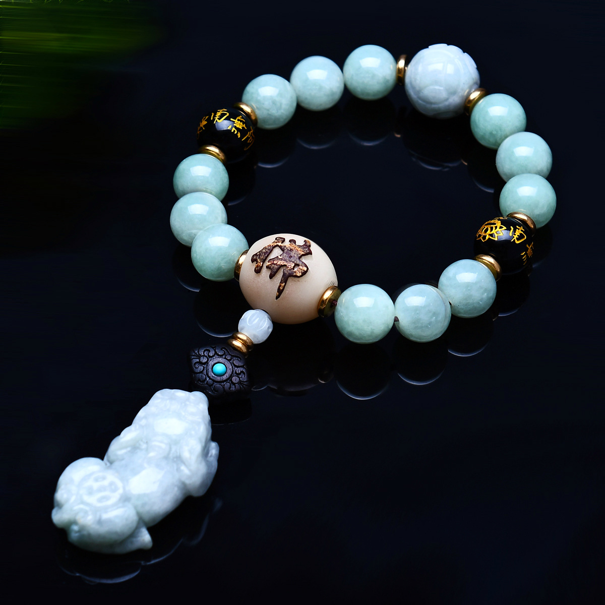 出入平安挂件 翡翠玉石貔貅汽车档位珠自动挡高档保平安车内挂件