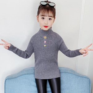 女童毛衣秋装套头打底衫2020新款韩版洋气中大儿童秋季薄款针织衫