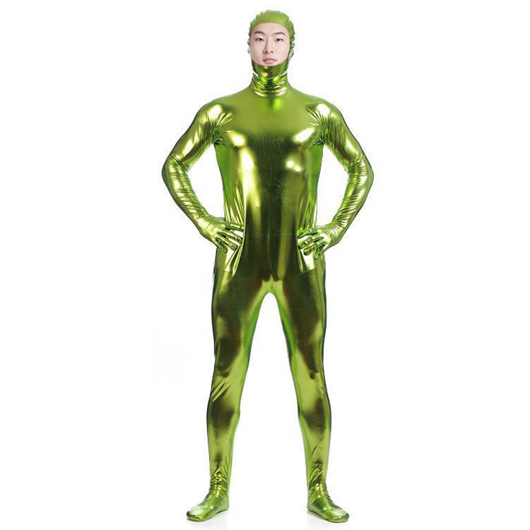 アニメの舞台の出演服のコスプレの男性は全部顔を開けてゴムのレオタードのzentaiアマゾンを塗って爆発します。|undefined