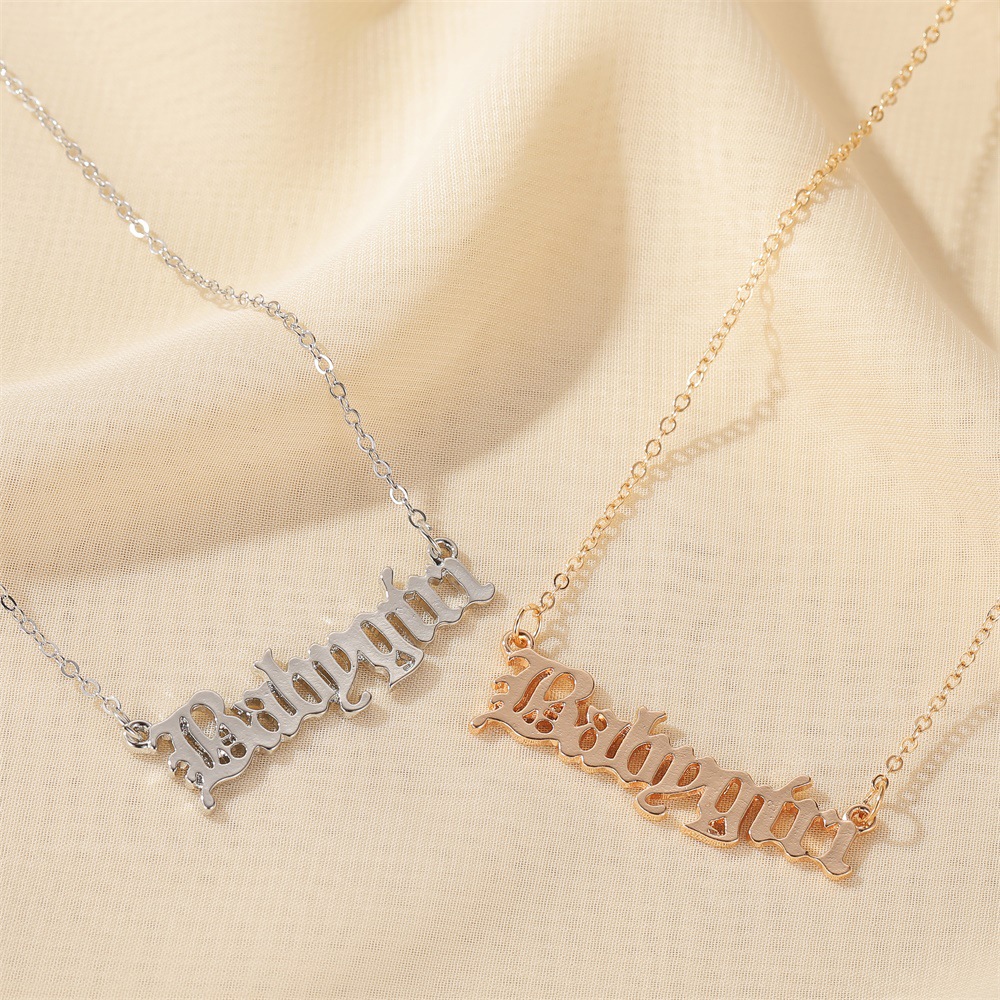 New Necklace Creative Simple Baby Girl English Alphabet Necklace Clavicle Chain Jewelry Wholesale Nihaojewelry display picture 6