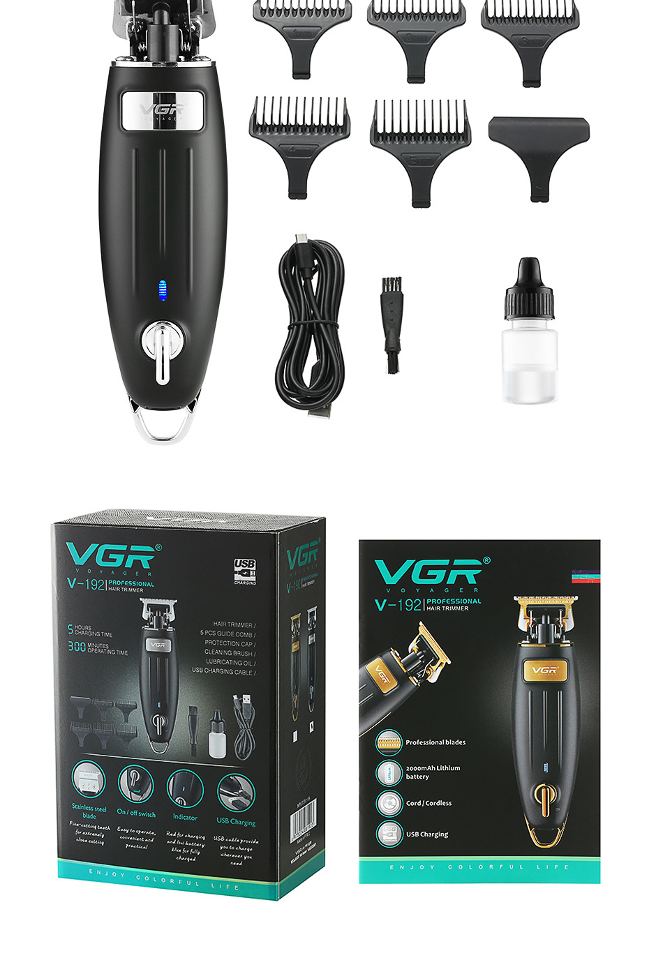 Máquina de cortar cabelo elétrica recarregável para zero_voghion.com