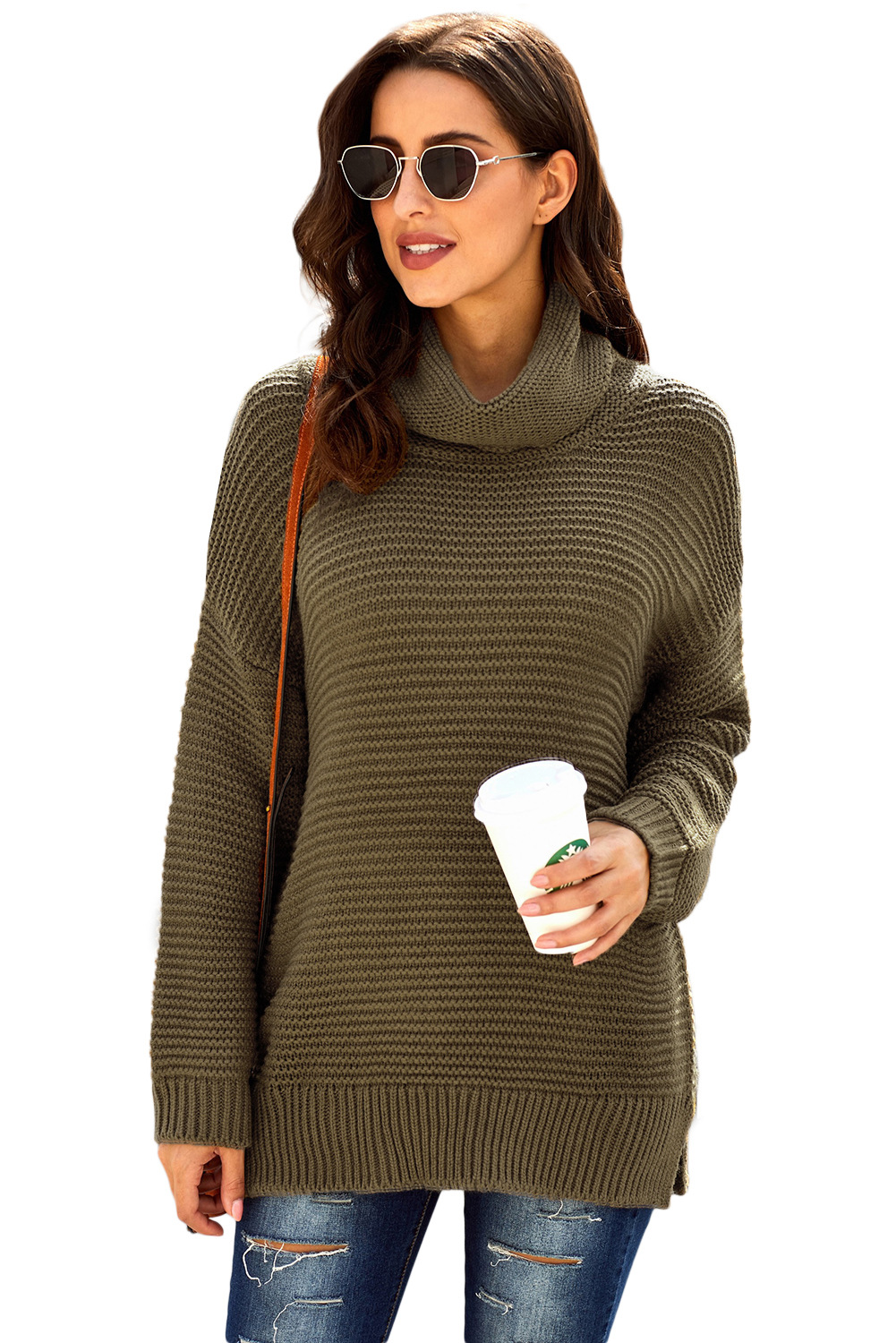 solid color high neck long sleeve rib knitted sweater nihaostyles wholesale clothing NSQSY87148