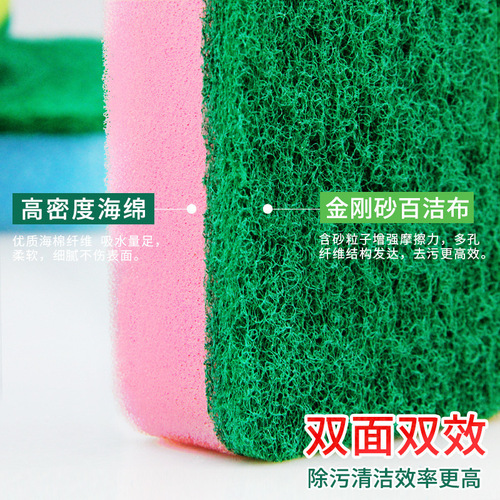 Car Wash Sponge Dishwashing Sponge Cleaning Cloth Dual-Sided Dishcloth Kitchen Cleaning High-Density Sponge Scrub