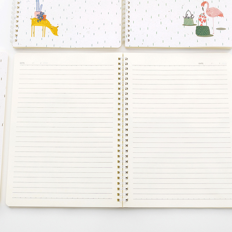 b5小清新线圈本创意笔记本学生用简约线圈笔记本子卡通记事本定制