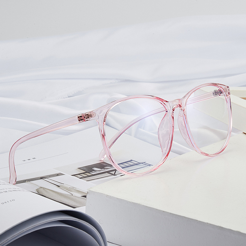 舒适复古圆框男女通用时尚黑框平光镜防蓝光护眼平光镜近视镜框