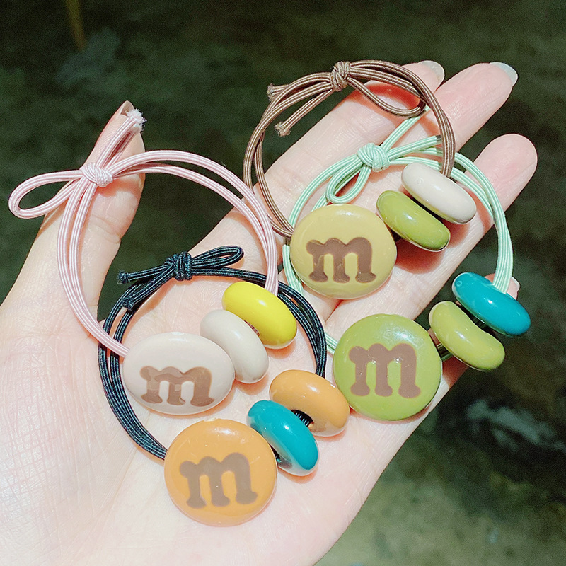 M Bean Candy Color Hair Rope Summer New Ball Cute Rubber Band Tie Hair Scrunchies Wholesale Nihaojewelry display picture 4