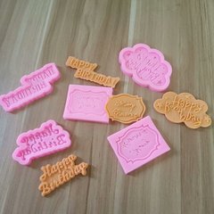 Cake Decoration Mold 4 Styles with English Alphabet "Happy Birthday" Silicone Mold