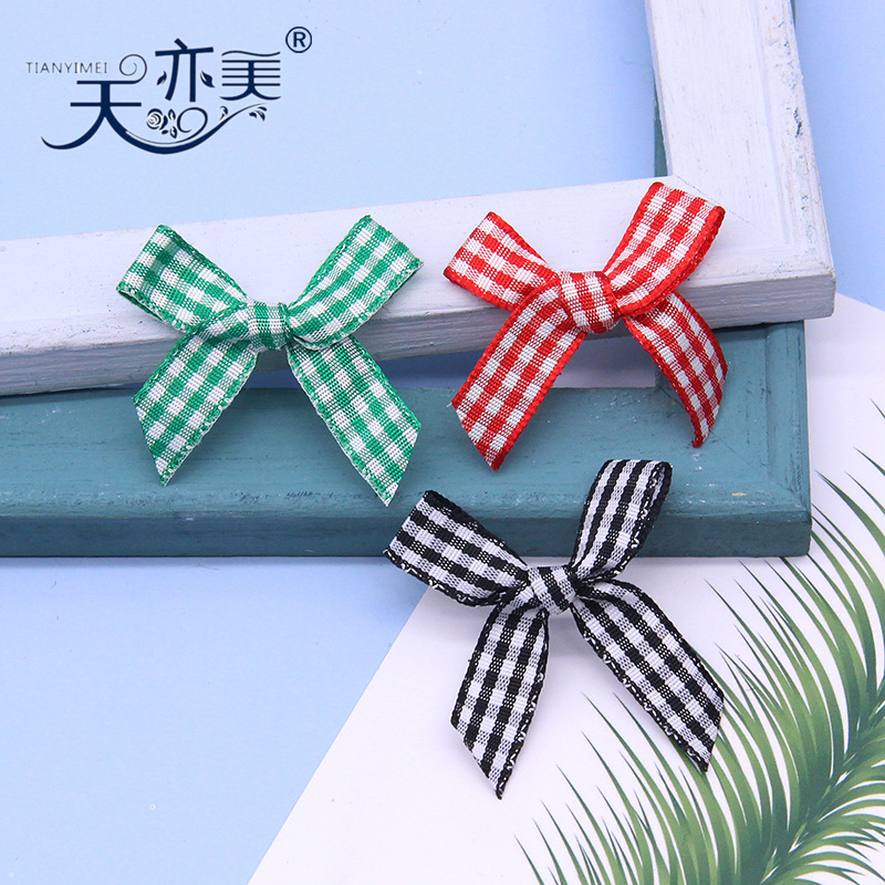 1cm Plaid con arco accesorios de ropa arco niños falda calcetines decorativos Plaid cinta arco
