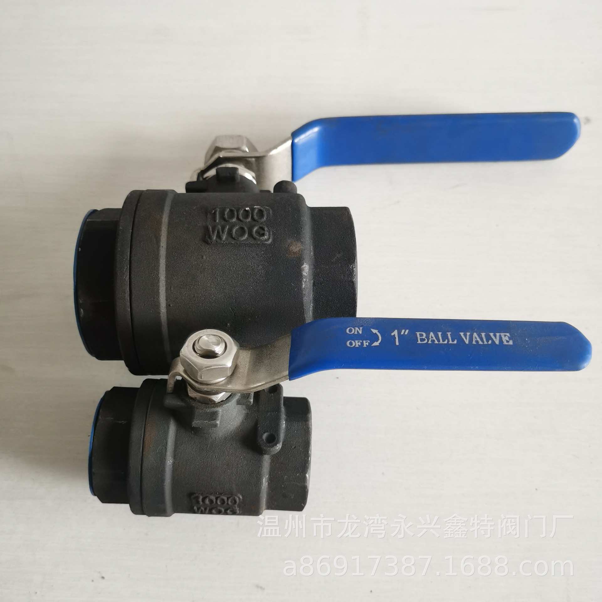 供应碳钢丝扣两片式球阀 二片式球阀（发黑）PN16-40