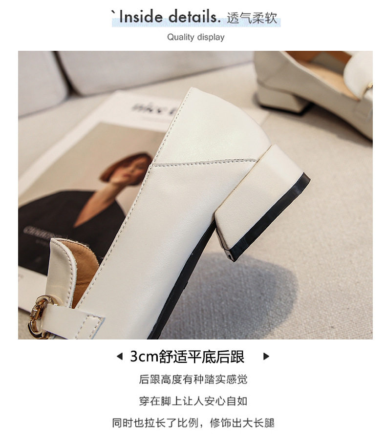 Giày lười nữ mũi vuông gót vuông 3–5 cm kiểu Anh, da sợi mảnh, form rộng size lớn — Màu mơ, Màu đen chi tiết 10