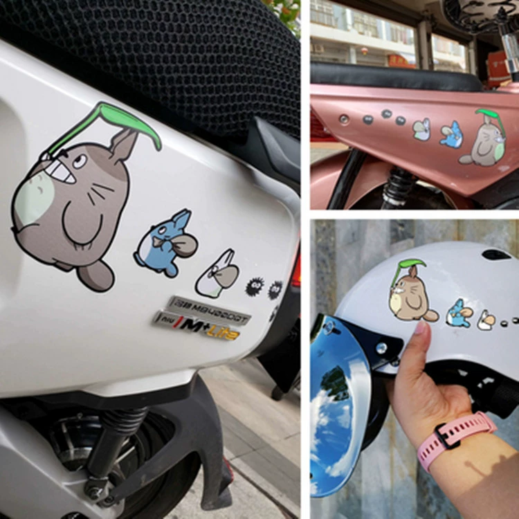 Totoro Автомобильная наклейка батарея электрический мотоциклетный шлем для тела персонализированный творческий милый водонепроницаемый декоративный модный бренд автомобильная наклейка